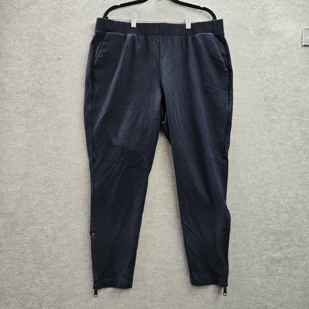 Universal Standard Women Pants M Blue Nylon Rayon Ankle Zipper 27" Inseam